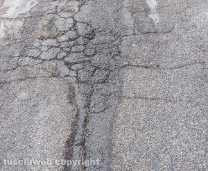 Viterbo - Il dissesto in strada Capretta