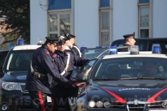Gli arrestati escono dalla caserma dei carabinieri di Viterbo