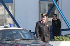 Gli arrestati escono dalla caserma dei carabinieri di Viterbo