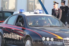 Gli arrestati escono dalla caserma dei carabinieri di Viterbo