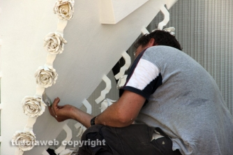 Al lavoro per il traliccio di Gloria