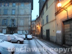 Alba con la neve a Viterbo