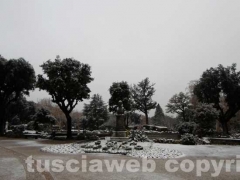 Alba con la neve a Viterbo