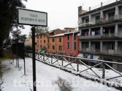 Alba con la neve a Viterbo