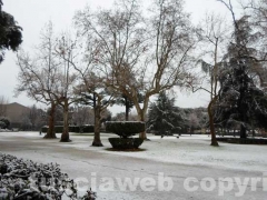 Alba con la neve a Viterbo