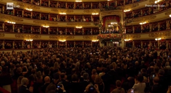 Milano - Il presidente della Repubblica Sergio Mattarella alla prima della Tosca alla Scala