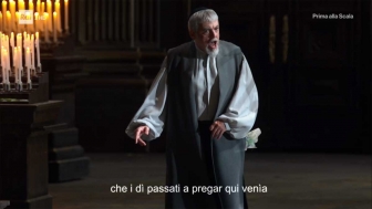 Milano - Alfonso Antoniozzi in scena nella Tosca alla Scala