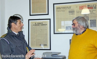 Viterbo - La visita del colonnello Pecorari in redazione a Tusciaweb