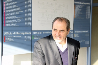 Antonio Di Pietro in tribunale a Viterbo