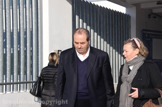 Antonio Di Pietro in tribunale a Viterbo con il suo avvocato Maria Raffaella Talotta