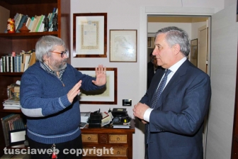 Antonio Tajani nella redazione di Tusciaweb