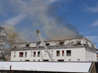 Appartamenti in fiamme in centro