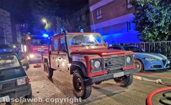 Viterbo - Incendio in via Monte Amiata