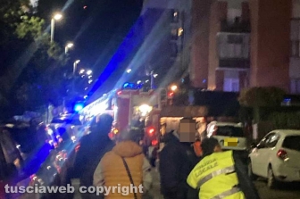 Viterbo - Incendio in via Monte Amiata