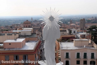 Ascenzi e la moglie Valeria sul ponteggio di Gloria
