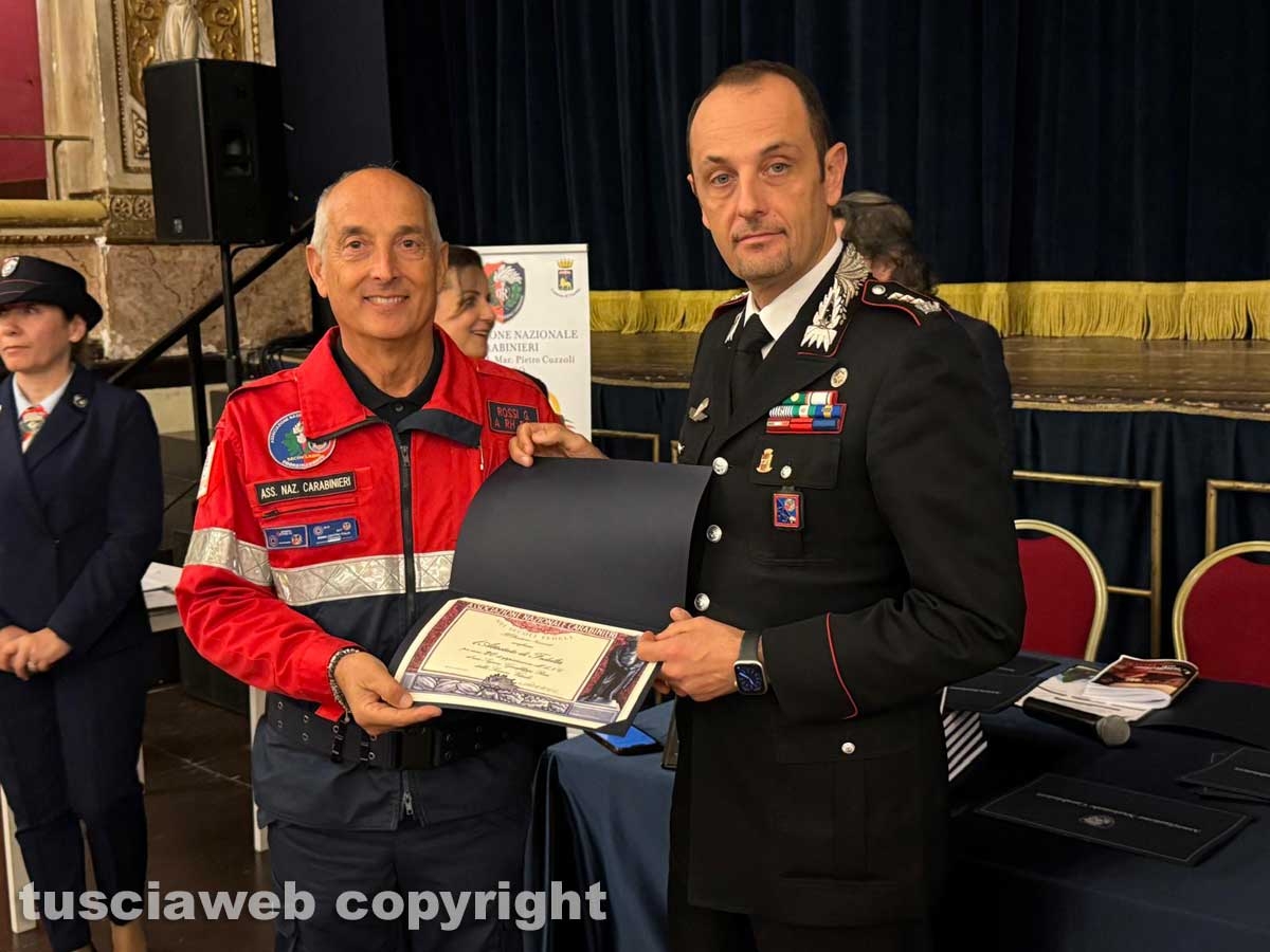 Una rappresentanza del gruppo protezione civile dell’Associazione nazione carabinieri di Viterbo