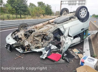 Viterbo - L'incidente sulla Superstrada