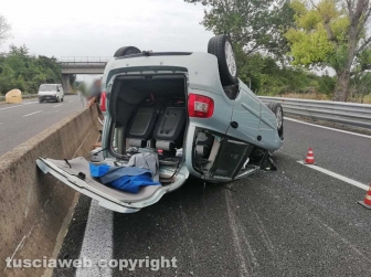 Viterbo - L'incidente sulla Superstrada