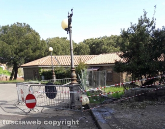 Montefiascone - Auto contro un palo - il luogo dell'incidente