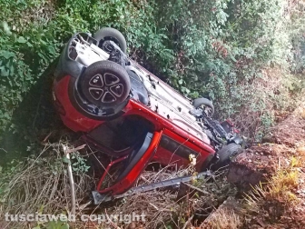 Montefiascone - Auto fuori strada sulla Verentana