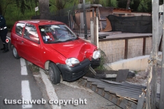 Viterbo - Auto sfonda cancello