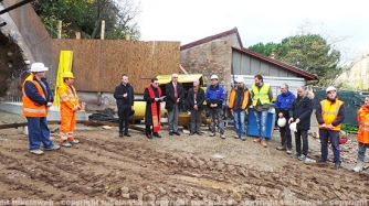 Benedizione al cantiere dell\'ascensore