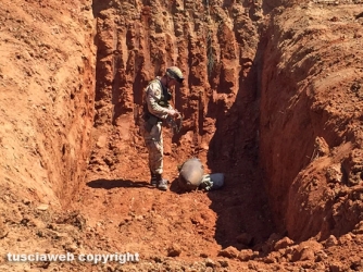 La bomba posizionata nella cava
