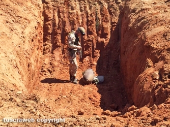 La bomba posizionata nella cava
