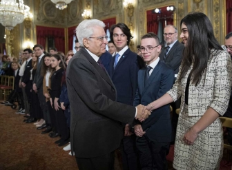 Sergio Mattarella con Chiara Bordi