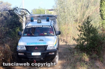 Bosco in fiamme in strada Roncone