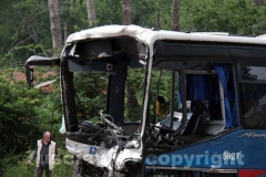 Lo scontro camion-autobus