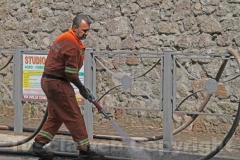 La protezione civile pulisce le strade di Canepina