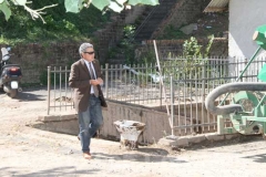 Il presidente della Provincia Marcello Meroi per le strade di Canepina