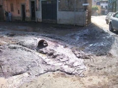 Il fango per le strade di Canepina
