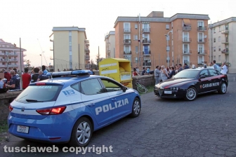 Viterbo - Caos al Pilastro, intervento di carabinieri e polizia