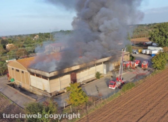 Viterbo - Incendio sulla Teverina