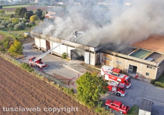 Viterbo - Incendio sulla Teverina