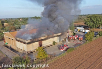 Viterbo - Incendio sulla Teverina