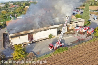 Viterbo - Incendio sulla Teverina