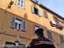 Casa in fiamme, sopralluogo in via Lucchi