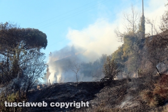 Casolare in fiamme in strada Roncone