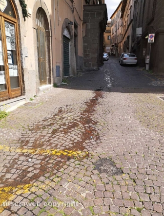 Viterbo - Acqua di fogna su via Calabresi