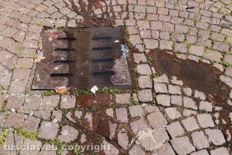 Viterbo - Acqua di fogna su via Calabresi
