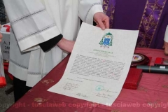 Posa della prima pietra della chiesa di Villanova - La bolla di pergamena