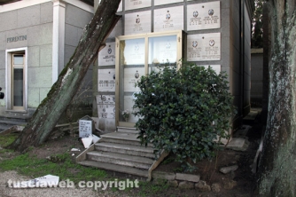 Tombe distrutte e alberi divelti