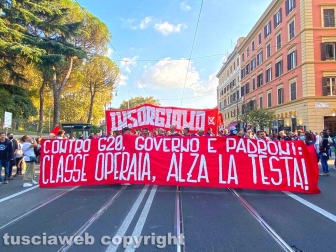 Roma - G20, corteo di manifestanti