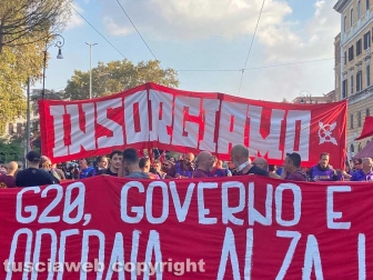 Roma - G20, corteo di manifestanti