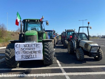 Viterbo - Crisi e caro gasolio, il corteo di protesta degli agricoltori