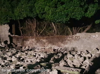 Bagnaia - Il crollo del muro di cinta di Villa Lante