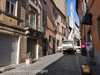 Viterbo - Chiuso tratto di via San Lorenzo